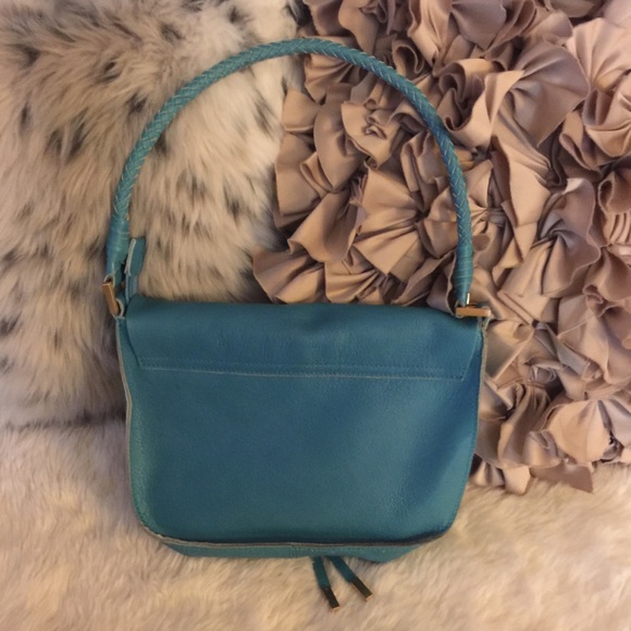 Via Spiga Teal Turquoise Leather Shoulder Bag - Picture 3 of 12